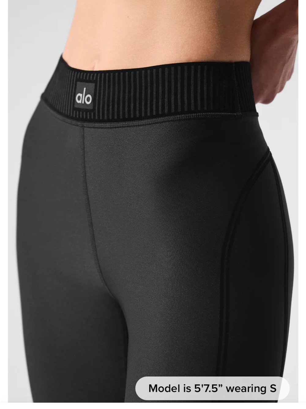 ALO Yoga Airlift High-Waist 7/8 Line Up Leggings in Black - Picture 5 of 11